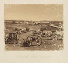 Artillery depot. Retaken Russian Battery. From: Souvenir de la Guerre de Crimee, 1855. Creator: Méhédin, Léon-Eugène (1828-1905)
