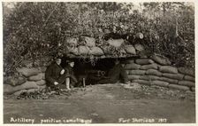 Artillery position camouflaging, Fort Sheridan, Illinois, USA, 1917