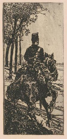 Artillery Soldier on Horseback (Soldato di artiglieria a cavallo), 1888/1890. Creator: Giovanni Fattori