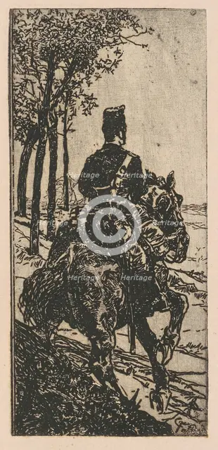 Artillery Soldier on Horseback (Soldato di artiglieria a cavallo), 1888/1890. Creator: Giovanni Fattori.