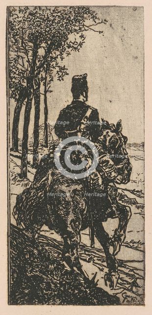 Artillery Soldier on Horseback (Soldato di artiglieria a cavallo), 1888/1890. Creator: Giovanni Fattori.