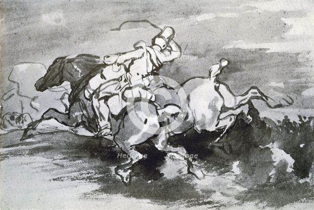 'Artilleryman Leading his Horses into the Field', 1913.Artist: Theodore Gericault