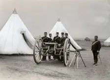 Artillerymen exercising in their training area, Landskrona, Sweden, 1890s. Creator: Unknown