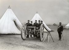 Artillerymen exercising in their training area, Landskrona, Sweden, 1890s
