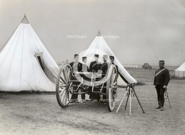 Artillerymen exercising in their training area, Landskrona, Sweden, 1890s. Artist: Unknown