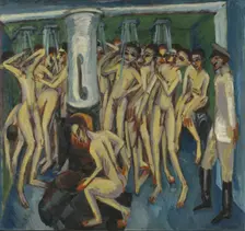 Artillerymen in the Shower, 1915. Creator: Ernst Kirchner