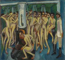 Artillerymen in the Shower, 1915. Creator: Ernst Kirchner