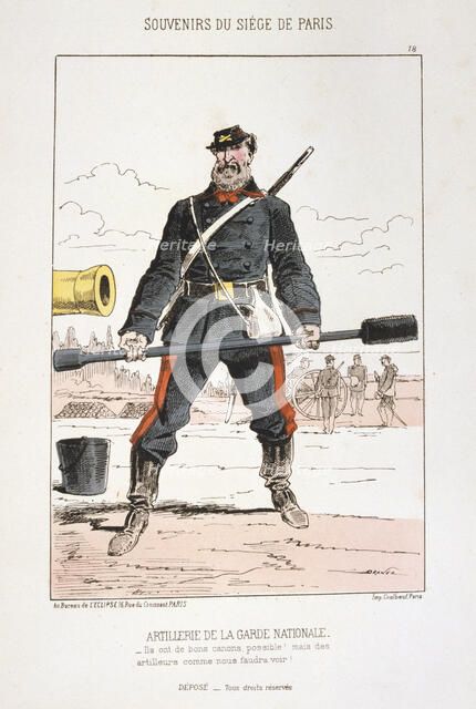 'Artillerie de la Garde Nationale', Siege of Paris, 1870-1871. Artist: Anon