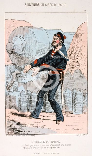'Artillerie de Marine', Siege of Paris, Franco-Prussian War, 1870-1871.  Artist: Anon