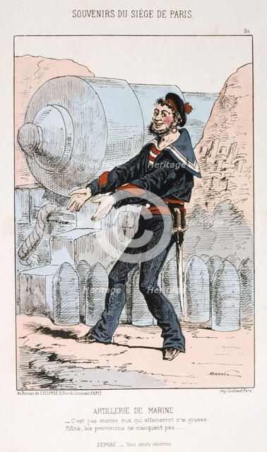 'Artillerie de Marine', Siege of Paris, Franco-Prussian War, 1870-1871.  Artist: Anon
