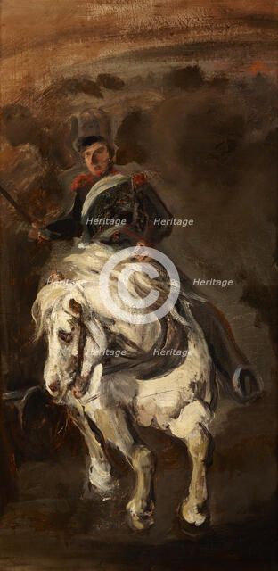 Artillerist on Horseback, between 1834-1835. Creator: Piotr Michalowski.