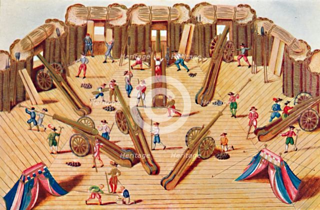 'Artillerists at Work (MS. Add. 15,726)', 1903. Artist: Unknown.