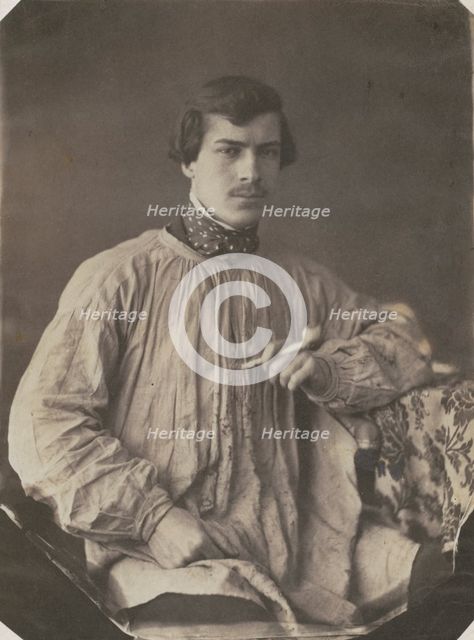 Artist (or Assistant) with Pipe, 1853-1857. Creator: Frank Chauvassaignes (French).