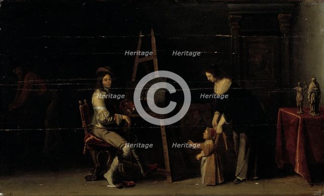 Artist at his studio, 1606-1652. Creator: Christoffel Jacobsz van der Lamen.