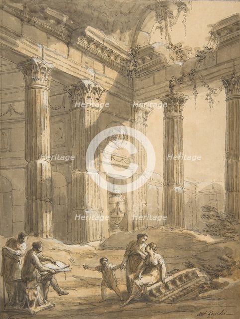 Artist Among Ruins, 18th century. Creator: Antonio Zucchi.