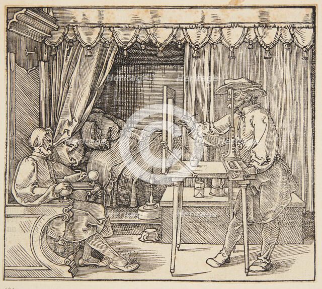 Artist Drawing a Portrait of a Man, 1525. Creator: Dürer, Albrecht (1471-1528).