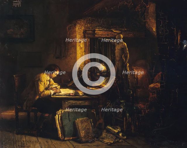 Artist in his Studio, 1850. Creator: Jan August Hendrik Leys.