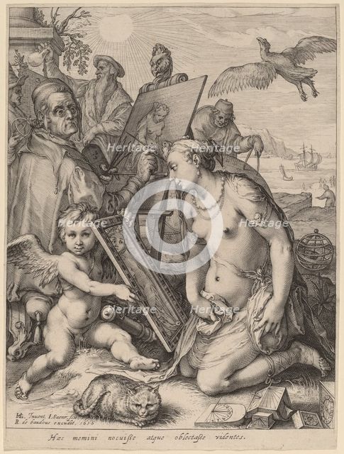 Artist Painting a Nude Woman: Allegory of Visual Perception, 1616. Creator: Jan Saenredam.