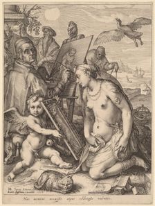 Artist Painting a Nude Woman: Allegory of Visual Perception, 1616. Creator: Jan Saenredam