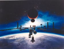 Artist's Conception of Space Station Freedom, 1991. Creator: Alan Chinchar