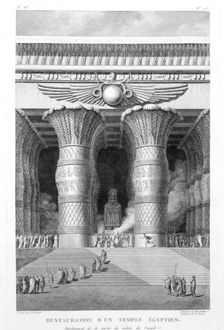 Artist's recreation of a large Egyptian temple, 1799. Creator: Pierre Nicolas Ransonette