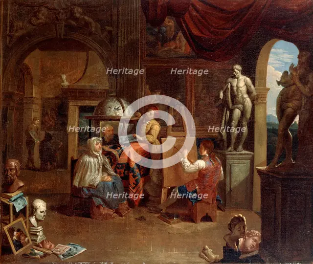 Artist studio scene, (1680-1720?).  Artist: Gerard Thomas
