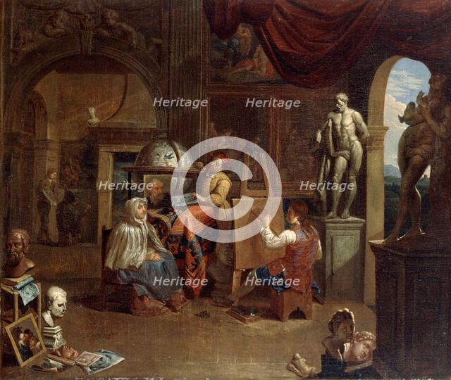 Artist studio scene, (1680-1720?).  Artist: Gerard Thomas