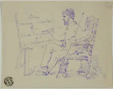 Artist Seated at Easel, n.d. Creator: Nicholas Chevalier