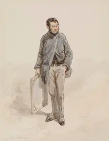 Artist with Canvas, 1855-1866. Creator: Paul Gavarni