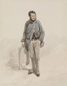 Artist with Canvas, 1855-1866. Creator: Paul Gavarni