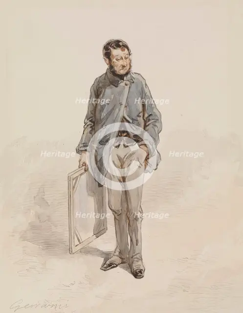 Artist with Canvas, 1855-1866. Creator: Paul Gavarni.