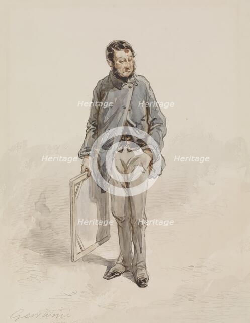 Artist with Canvas, 1855-1866. Creator: Paul Gavarni.
