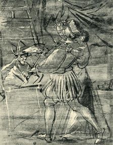 Artist with young woman in front of an easel, 1580, (1943). Creator: Tobias Stimmer