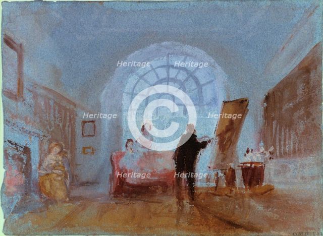 Artist working at an easel, 1828. Artist: JMW Turner
