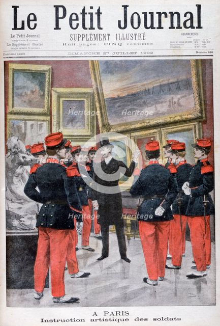 Artistic instruction of French soldiers at the Salon, Paris, 1902. Artist: Unknown