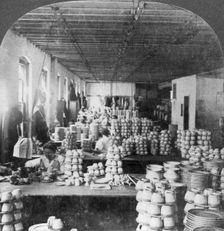 Artists decorating porcelain ware, Trenton, New Jersey, USA, early 20th century(?). Artist: Keystone View Company
