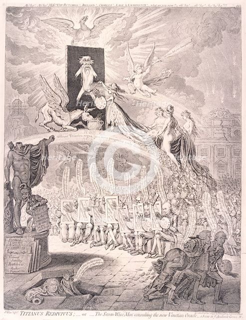 Artists in front of the Royal Academy, Somerset House, London, 1797. Artist: James Gillray