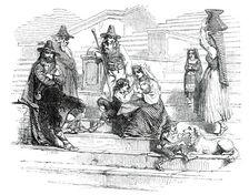 Artists Models on the Steps of the Trinita de Monte - Rome, 1850. Creator: Unknown