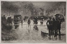 Artists Returning from the Salon, 1877. Creator: Félix Hilaire Buhot (French, 1847-1898)