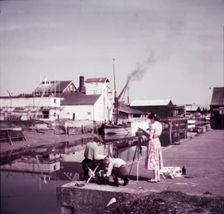 Artists sketching on the River Chelmer, Maldon, Essex, c1955. Creator: Arthur Charles Kirby Ware