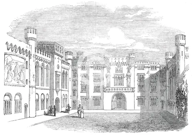 Arundel Castle - the Quadrangle, 1845. Creator: Unknown.