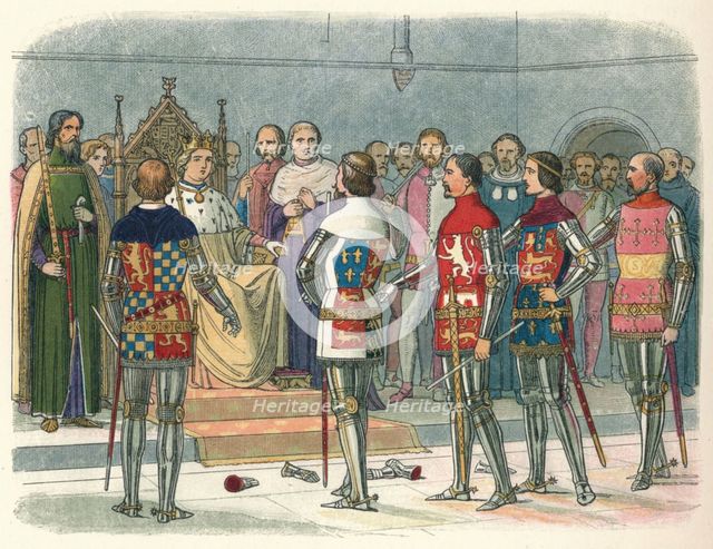 'Arundel, Gloucester, Nottingham, Derby and Warwick, before the king', 1387 (1864). Artist: James William Edmund Doyle.