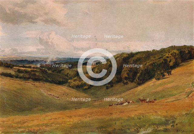'Arundel Park, with Deer', 1880. Artist: Thomas Collier.