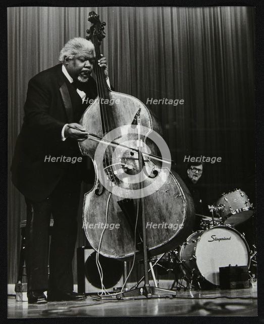 Arvell Shaw and Barrett Deems on stage, Stevenage, Hertfordshire, 1984. Creator: Denis Williams.