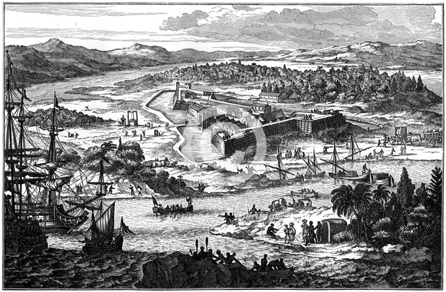Arx Carolina, the ancient fortified settlement at Charleston, South Carolina, c1673 (1901). Artist: Unknown