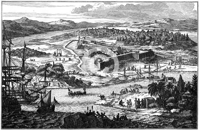 Arx Carolina, the ancient fortified settlement at Charleston, South Carolina, c1673 (1901). Artist: Unknown