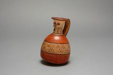 Aryballos with Modeled and Painted Face on Neck of Vessel, A.D. 1200/1450. Creator: Unknown