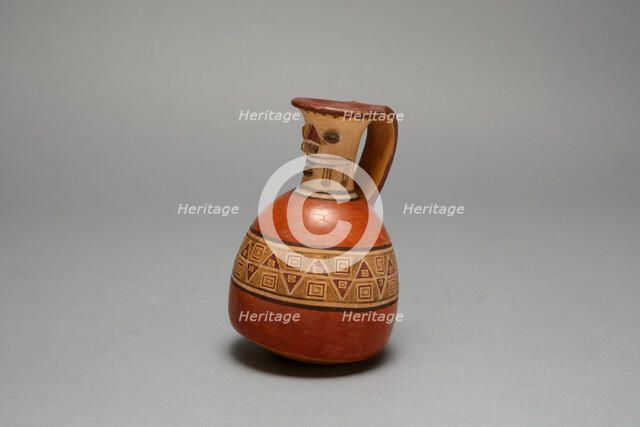 Aryballos with Modeled and Painted Face on Neck of Vessel, A.D. 1200/1450. Creator: Unknown.