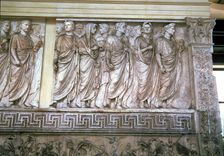 Ara Pacis Augustae. Detail with a procession of priests, 9 b.C.