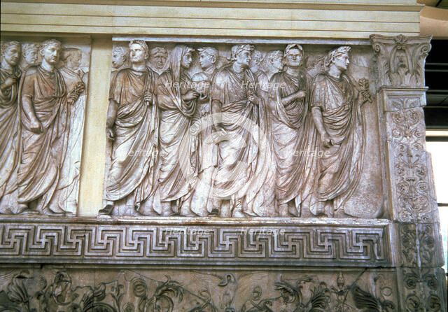 Ara Pacis Augustae. Detail with a procession of priests, 9 b.C..